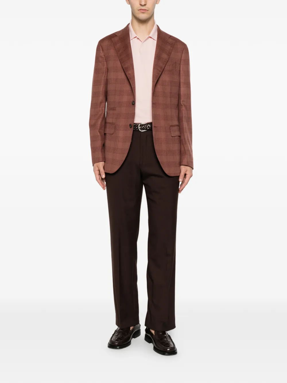 Eleventy Geruite blazer Bruin
