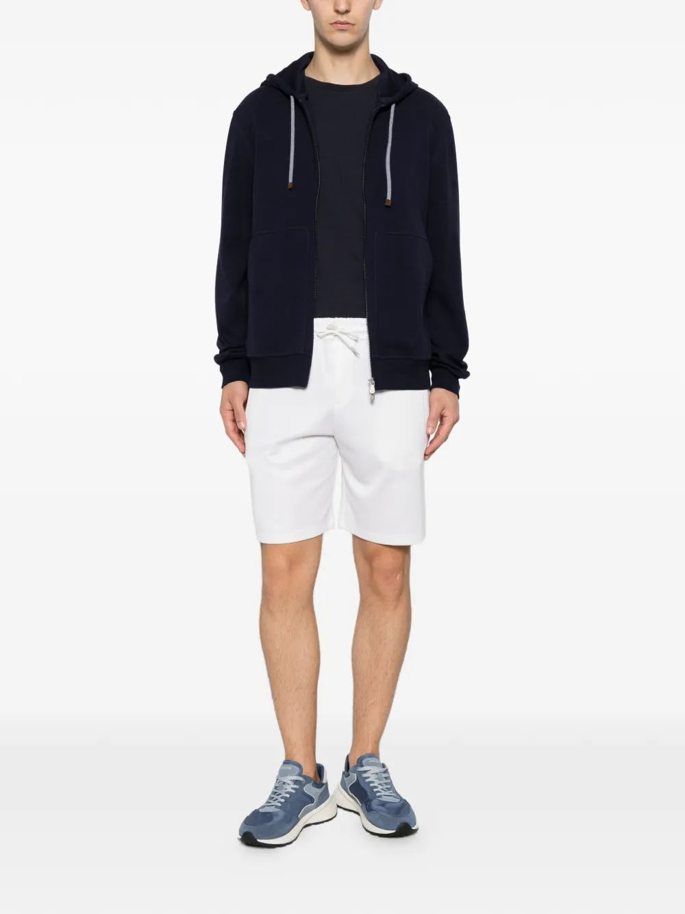 Eleventy Shorts met trekkoordtaille Wit