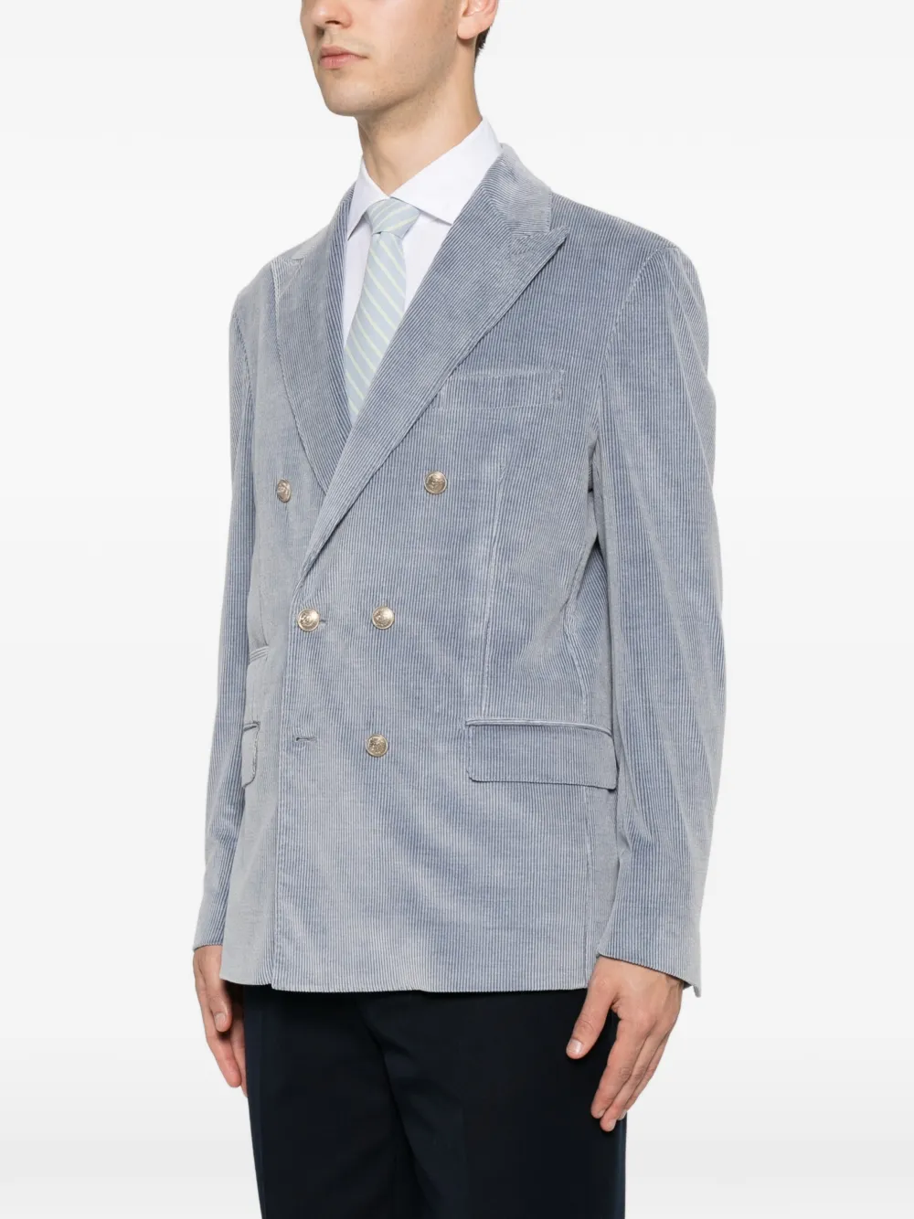 Eleventy Ribfluwelen blazer Blauw