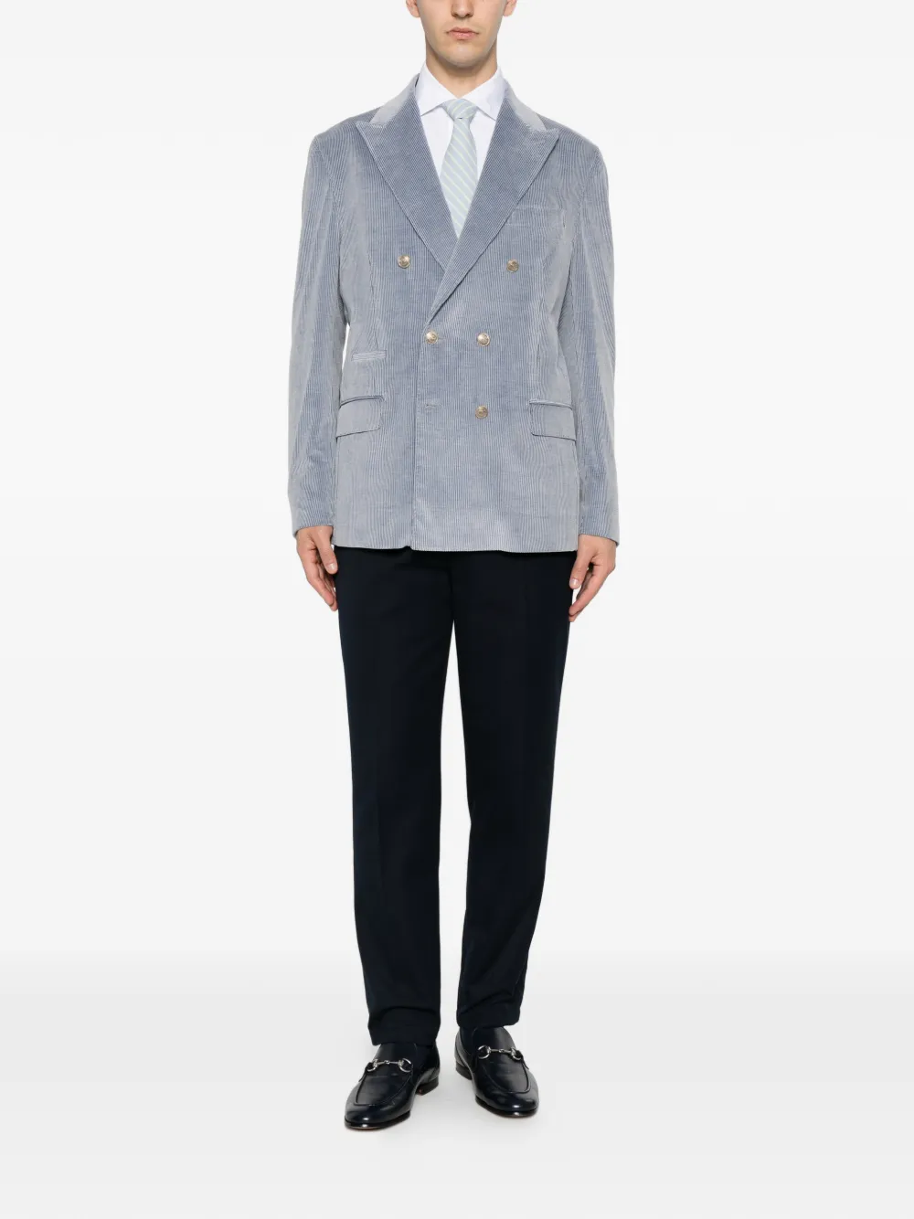 Eleventy Ribfluwelen blazer Blauw