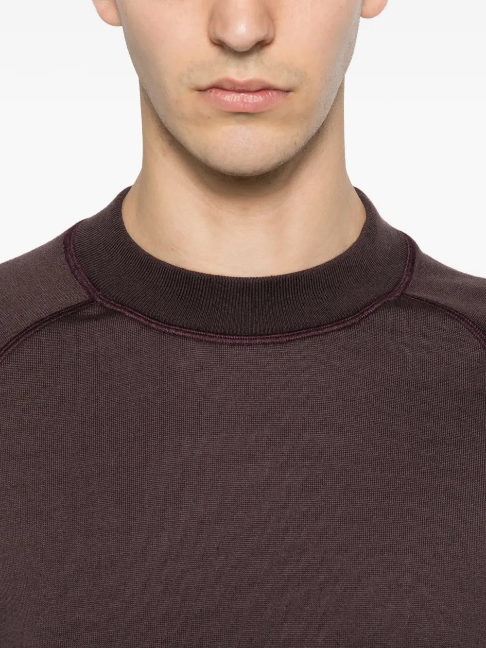 Eleventy Sweater met raglan mouwen en zijstreep Rood