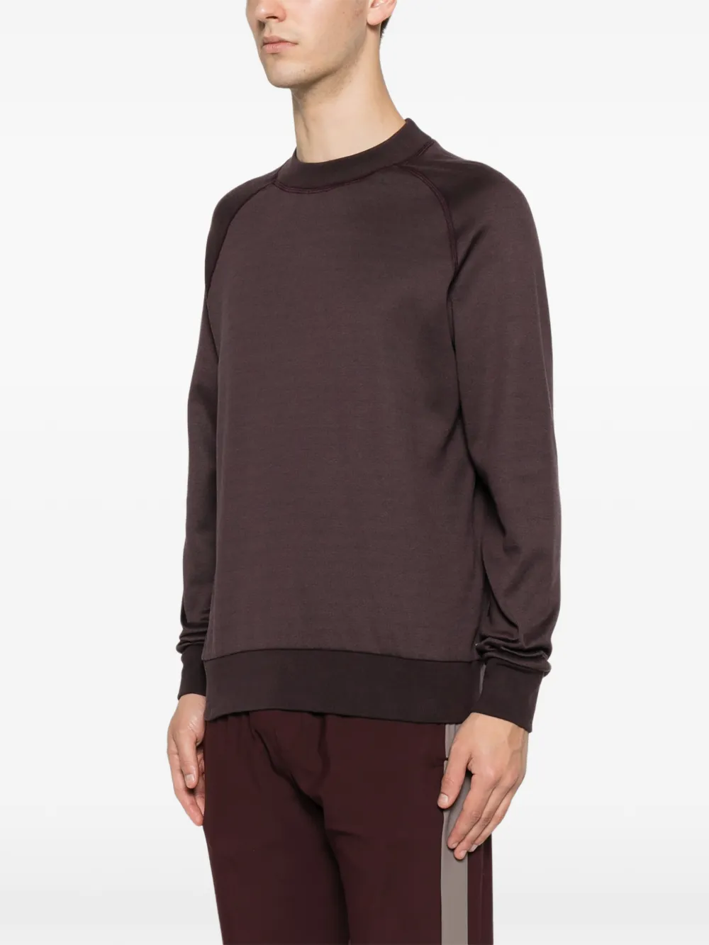 Eleventy Sweater met raglan mouwen en zijstreep Rood