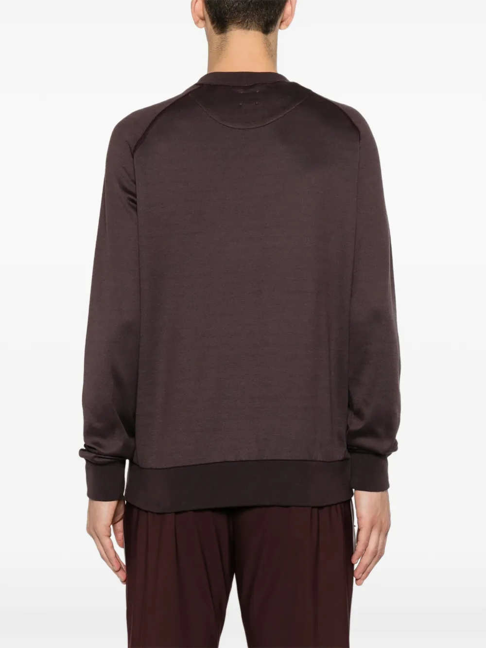 Eleventy Sweater met raglan mouwen en zijstreep Rood