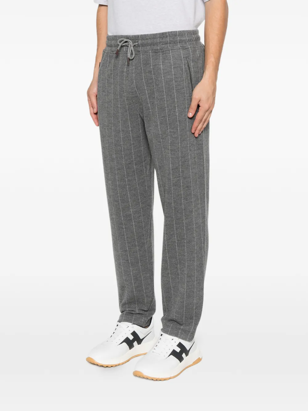 Eleventy Pantalon met krijtstreep Grijs