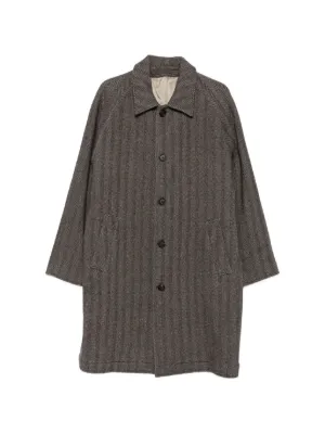 Visvim Tweed Trench Coat | Brown | FARFETCH