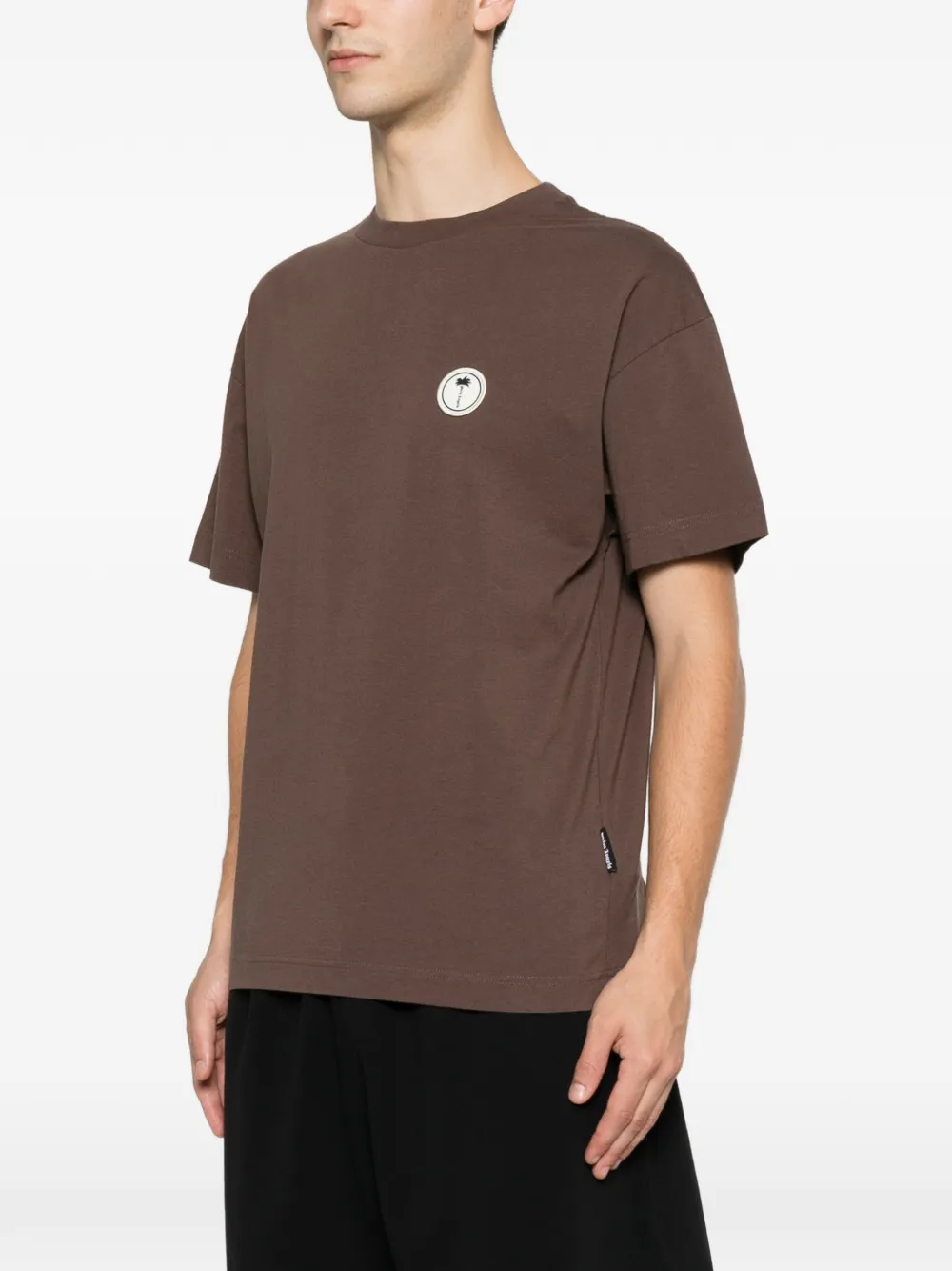 Palm Angels T-shirt met logopatch Bruin
