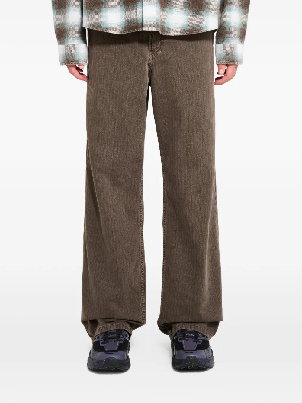 Jeanerica Genua broek met chevron streep Bruin