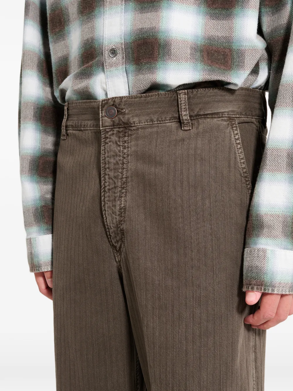 Jeanerica Genua broek met chevron streep Bruin