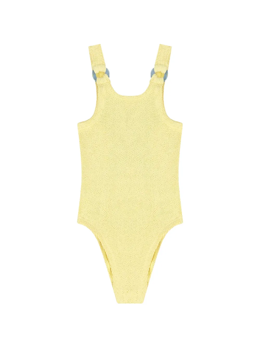 Hunza G Kids Domino crinkle-effect swimsuit - Giallo
