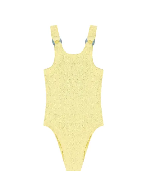 Hunza G Kids Domino crinkle-effect swimsuit