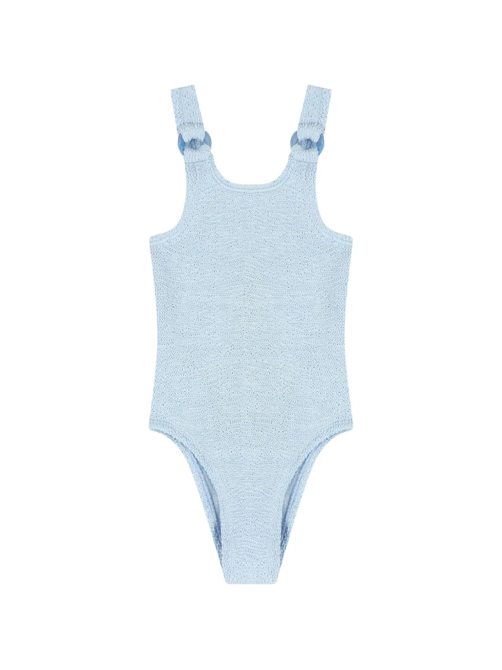 Hunza G Kids Domino seersucker swimsuit - Blu