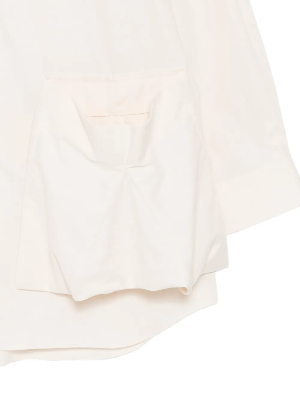 Comme Des Garçons blouse met geplooide zak Beige