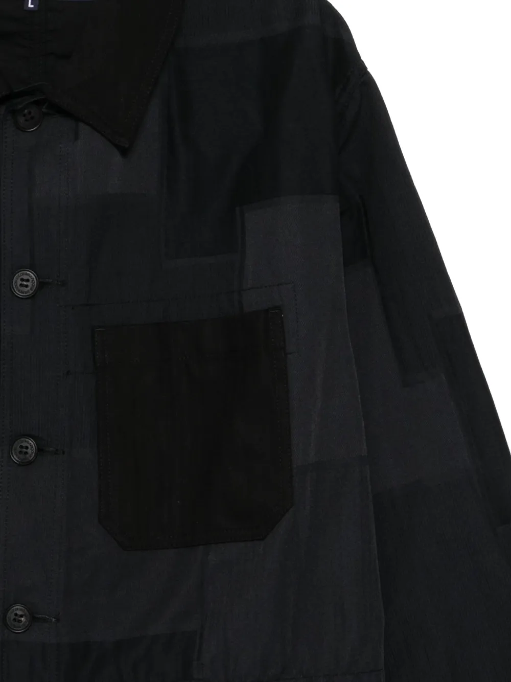Comme des Garçons Homme Katoenen jack met patchwork Zwart