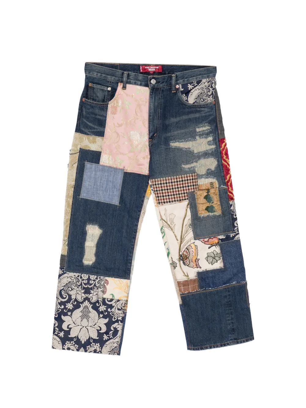 Junya Watanabe MAN patchwork distressed jeans - Blu