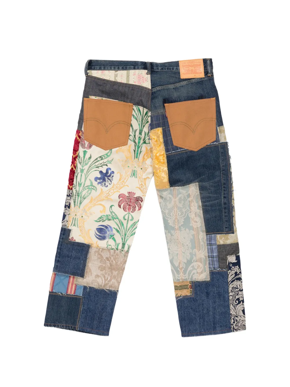  Junya Watanabe Man Vaqueros Con Efecto Envejecido Y Diseño Patchwork - Azul 