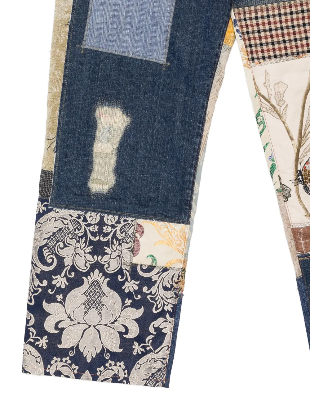  Junya Watanabe Man Vaqueros Con Efecto Envejecido Y Diseño Patchwork - Azul 