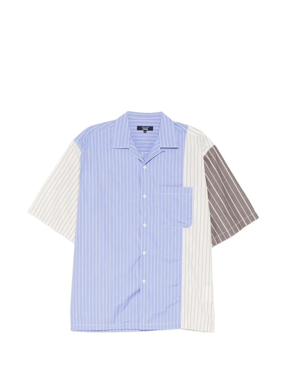 Comme des Garçons Homme striped panelled shirt - Blue