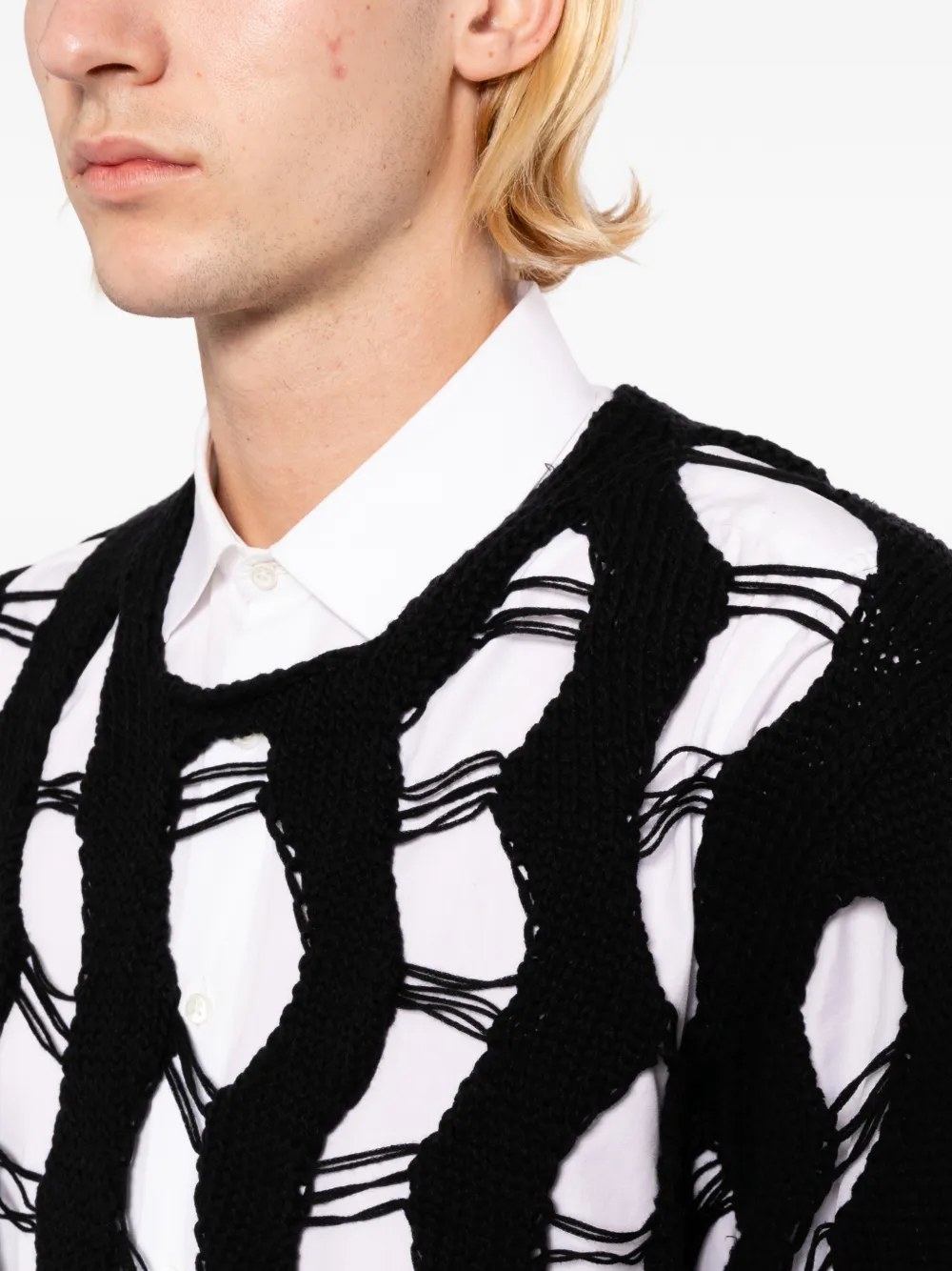 Comme des Garçons Homme Plus Gerafelde trui Zwart