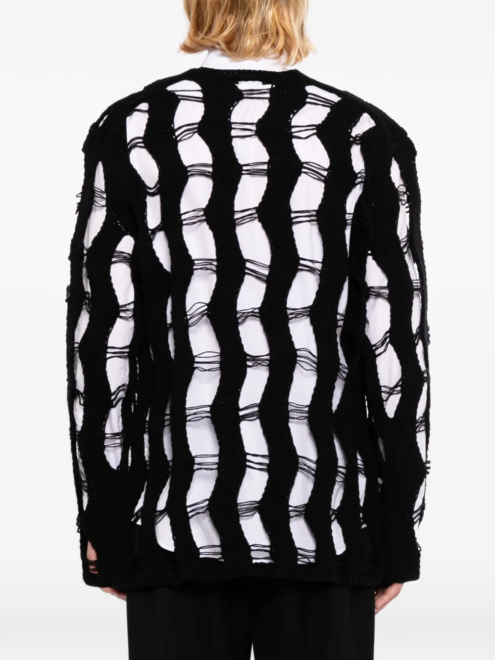 Comme des Garçons Homme Plus Gerafelde trui Zwart
