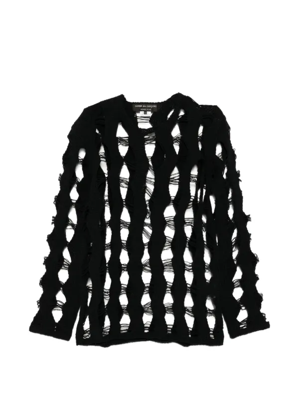 COMME des GARCONS HOMME PLUS フェルト プルオーバー Comme Des Garçons Homme Plus ダメージ プルオーバー | ブラック