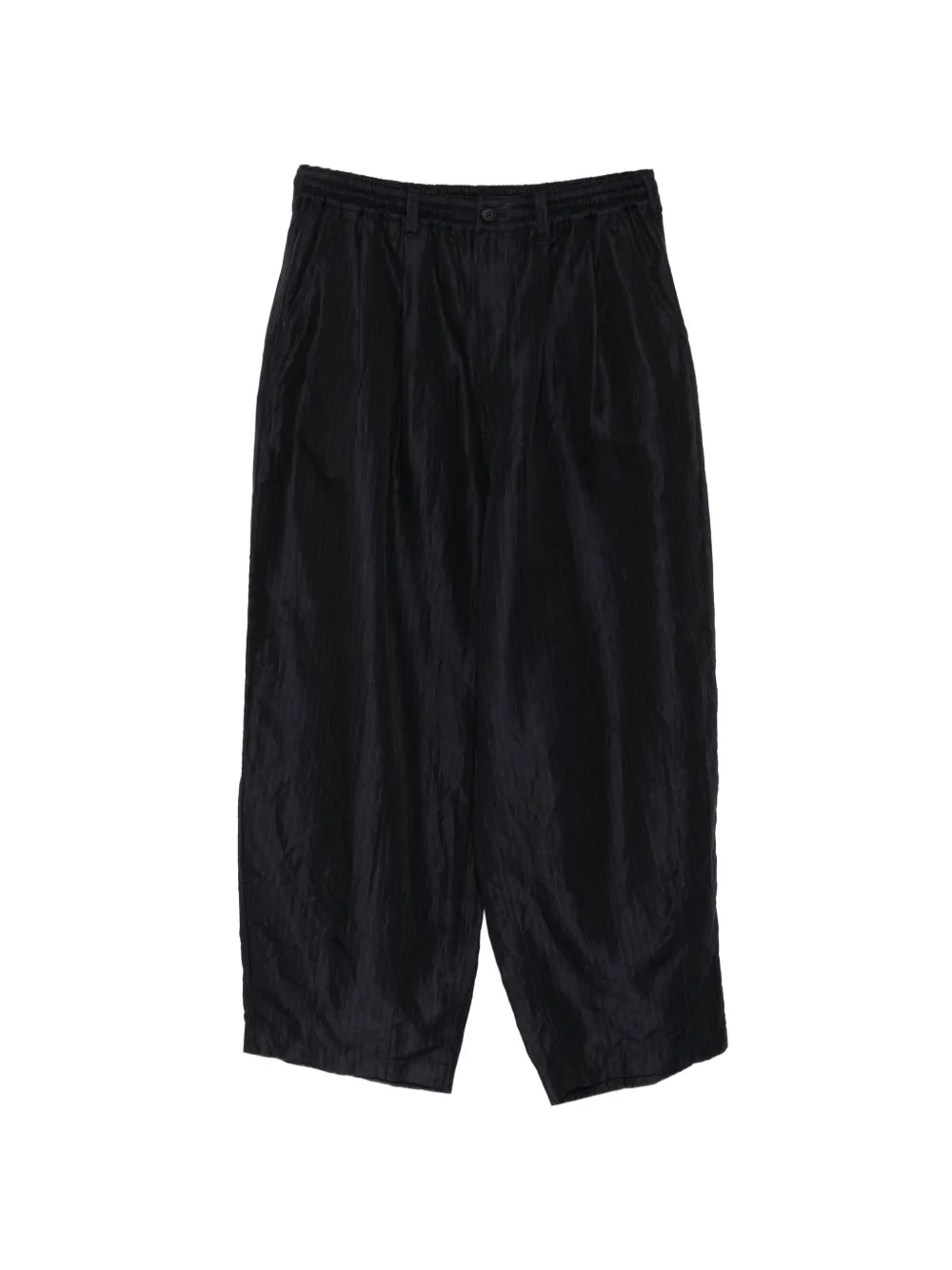 Comme des Garçons Homme pinstripe crinkled-finish trousers - Blu