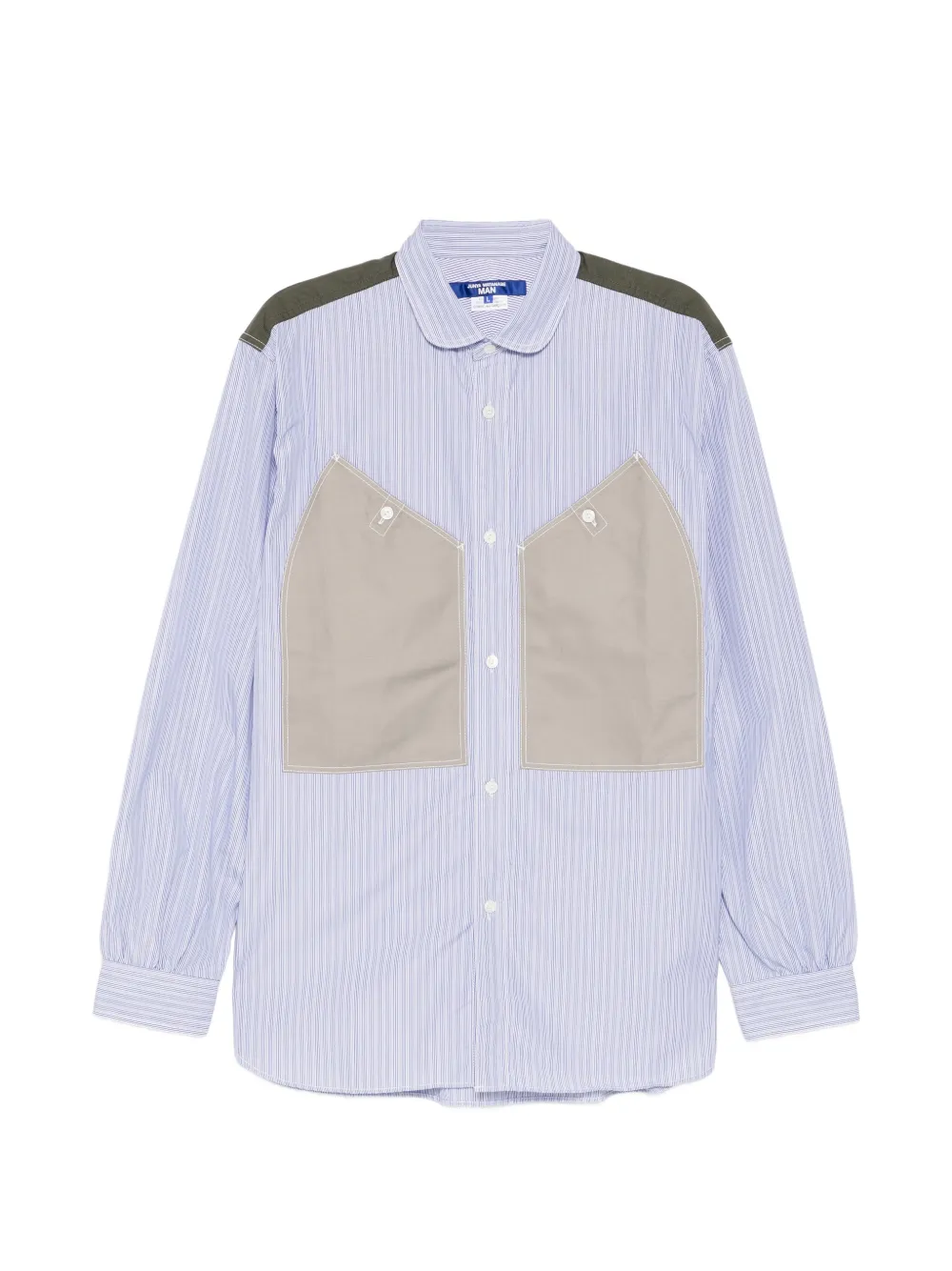 Junya Watanabe MAN striped panelled shirt - Blu