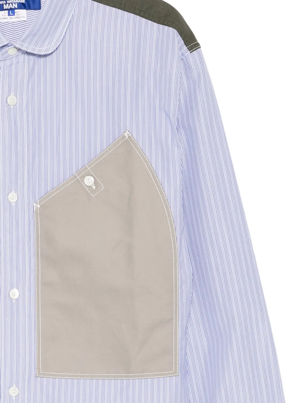 Junya Watanabe MAN Gestreept overhemd Blauw