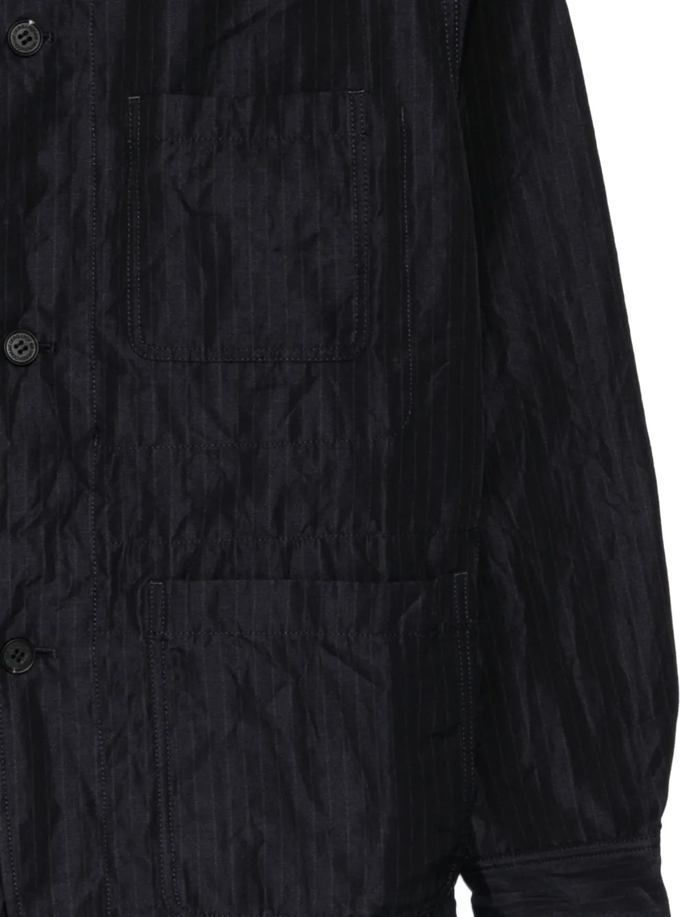 Comme des Garçons Homme Gekreukt jack met krijtstreep Blauw