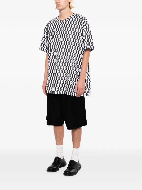 COMME des GARCONS HOMME PLUS ポリエステルTシャツ Comme Des Garçons Homme Plus Wave Tシャツ | ホワイト | FARFETCH JP