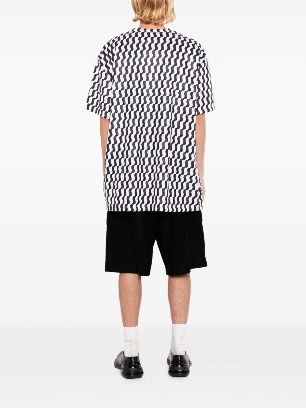 Comme des Garçons Homme Plus T-shirt met golfprint Wit