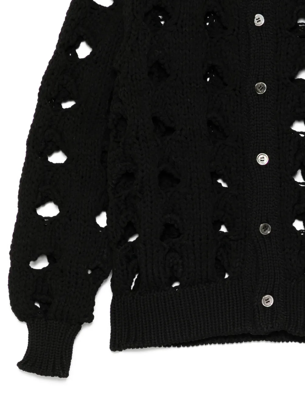 Comme Des Garçons Grofgebreid vest Zwart