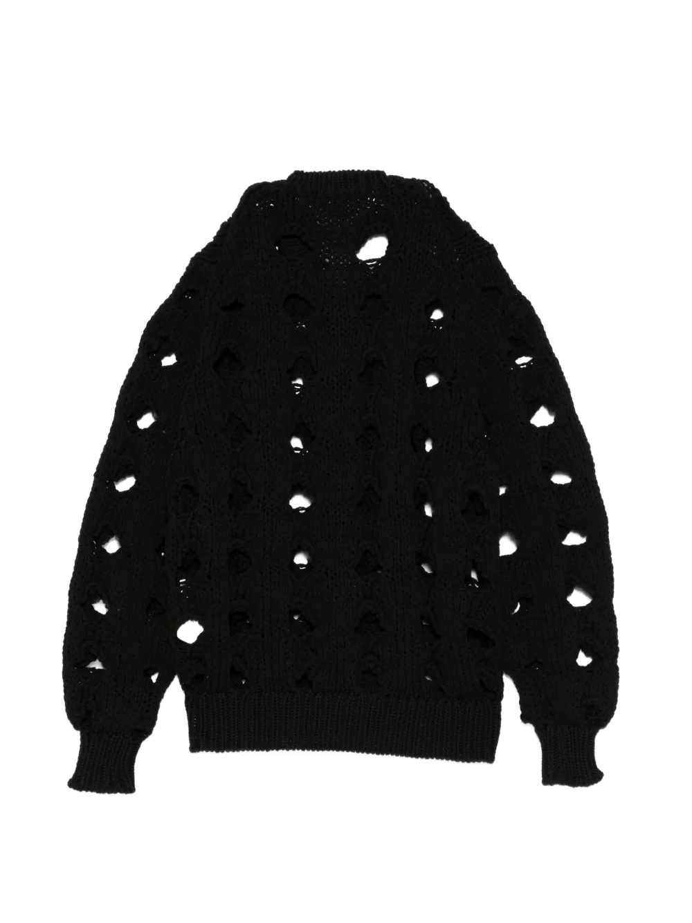Comme Des Garçons Grofgebreid vest Zwart