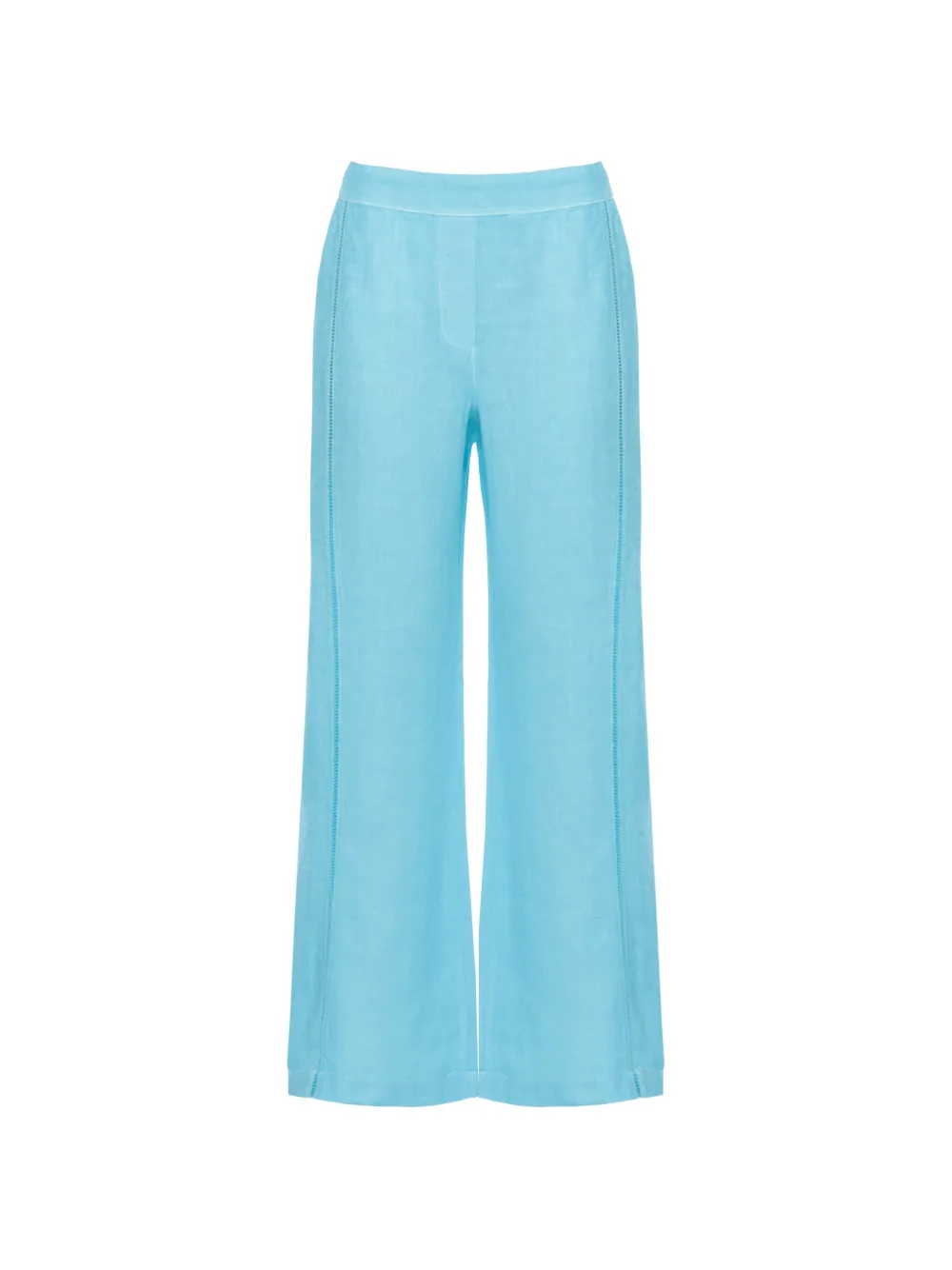 120% Lino ladder-stitch wide-leg trousers - Blau