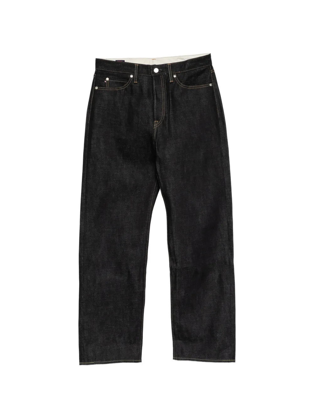 Momotaro contrast-stitch logo-patch jeans - Blau