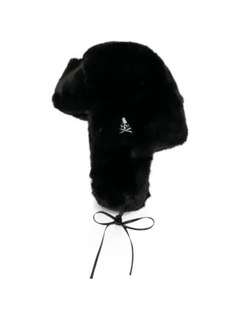 Mastermind Japan 스컬 자수 페이크 퍼 트래퍼 햇