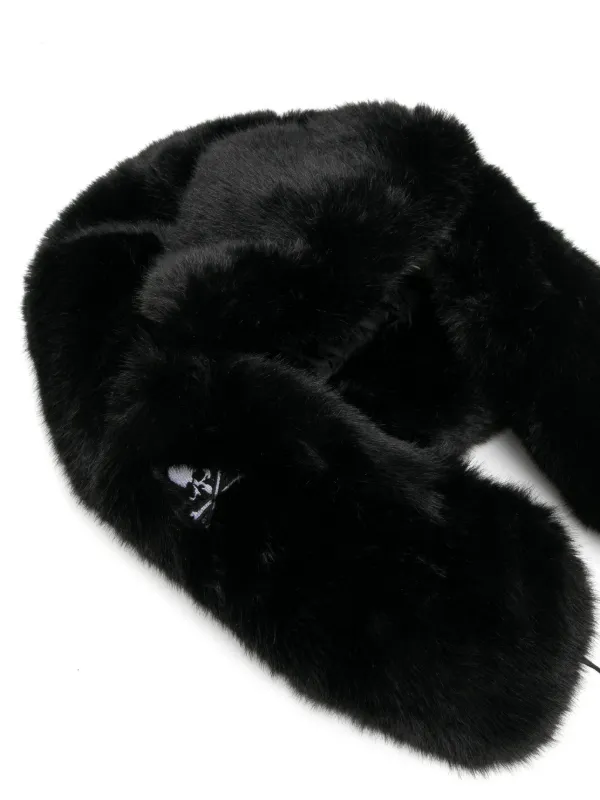 Mastermind Japan Skull-embroidered faux-fur Trapper Hat | Black