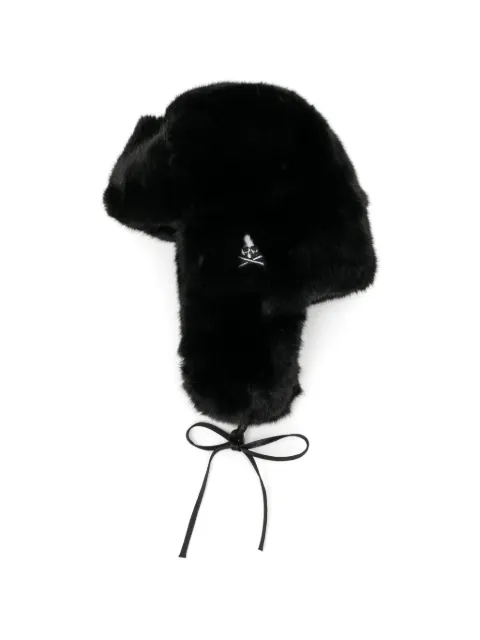 Mastermind Japan Skull-embroidered faux-fur trapper hat