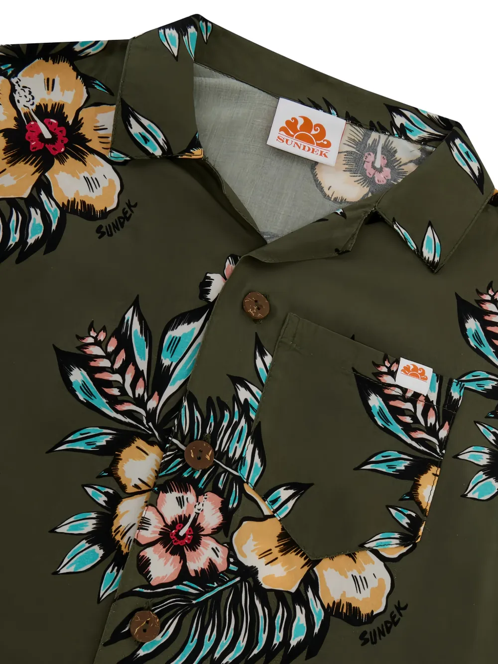 Sundek Shirt met bloemenprint Groen