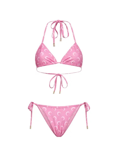 Marine Serre Moon-print triangle bikini