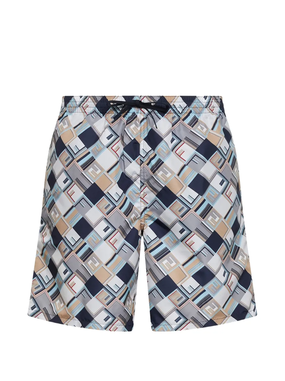 FENDI FF Check swim shorts - Blue
