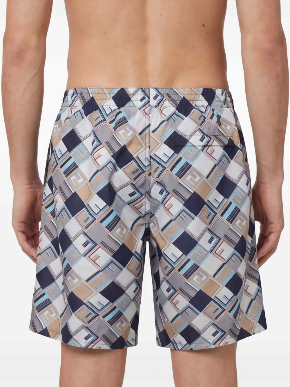 FENDI FF Check zwembroek Blauw