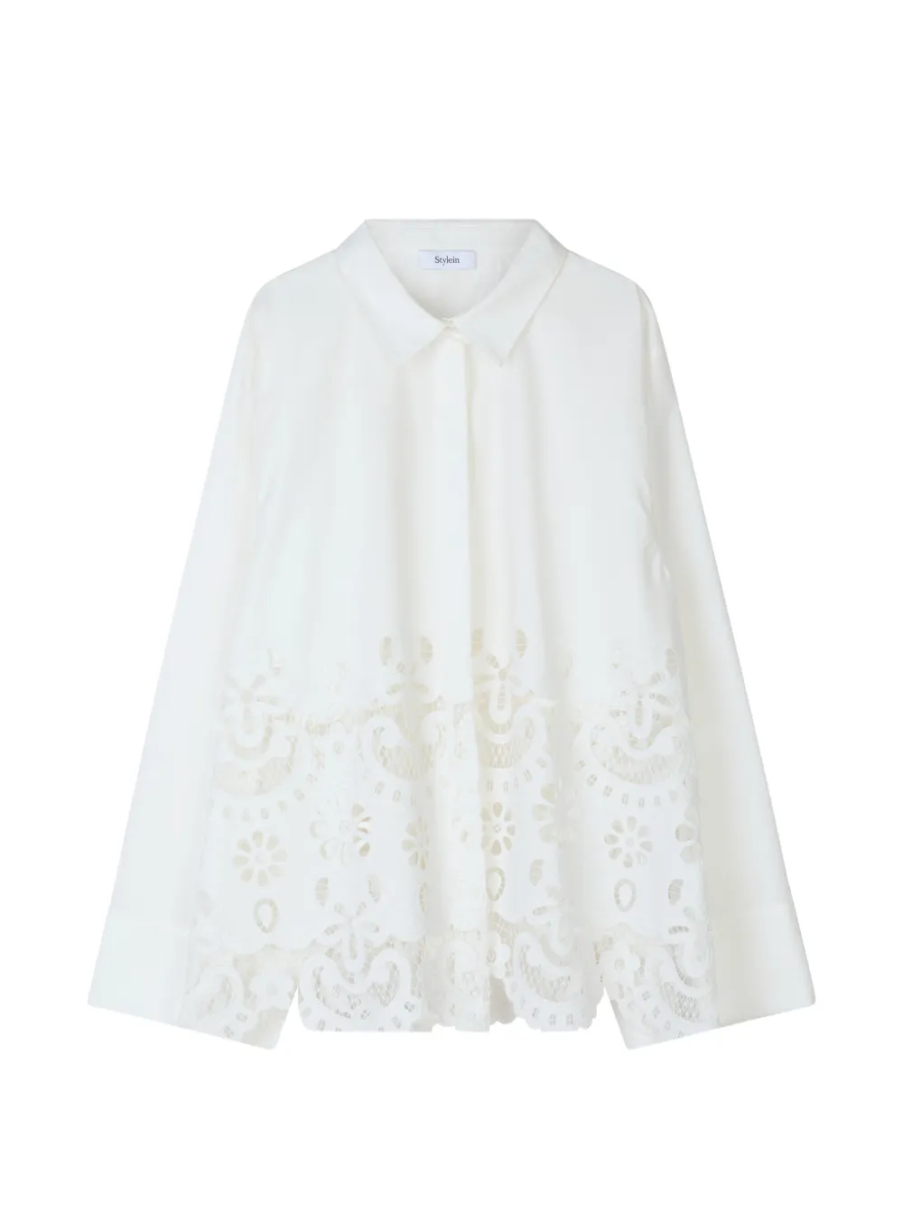 Stylein Juretto lace-panelled shirt - Weiß