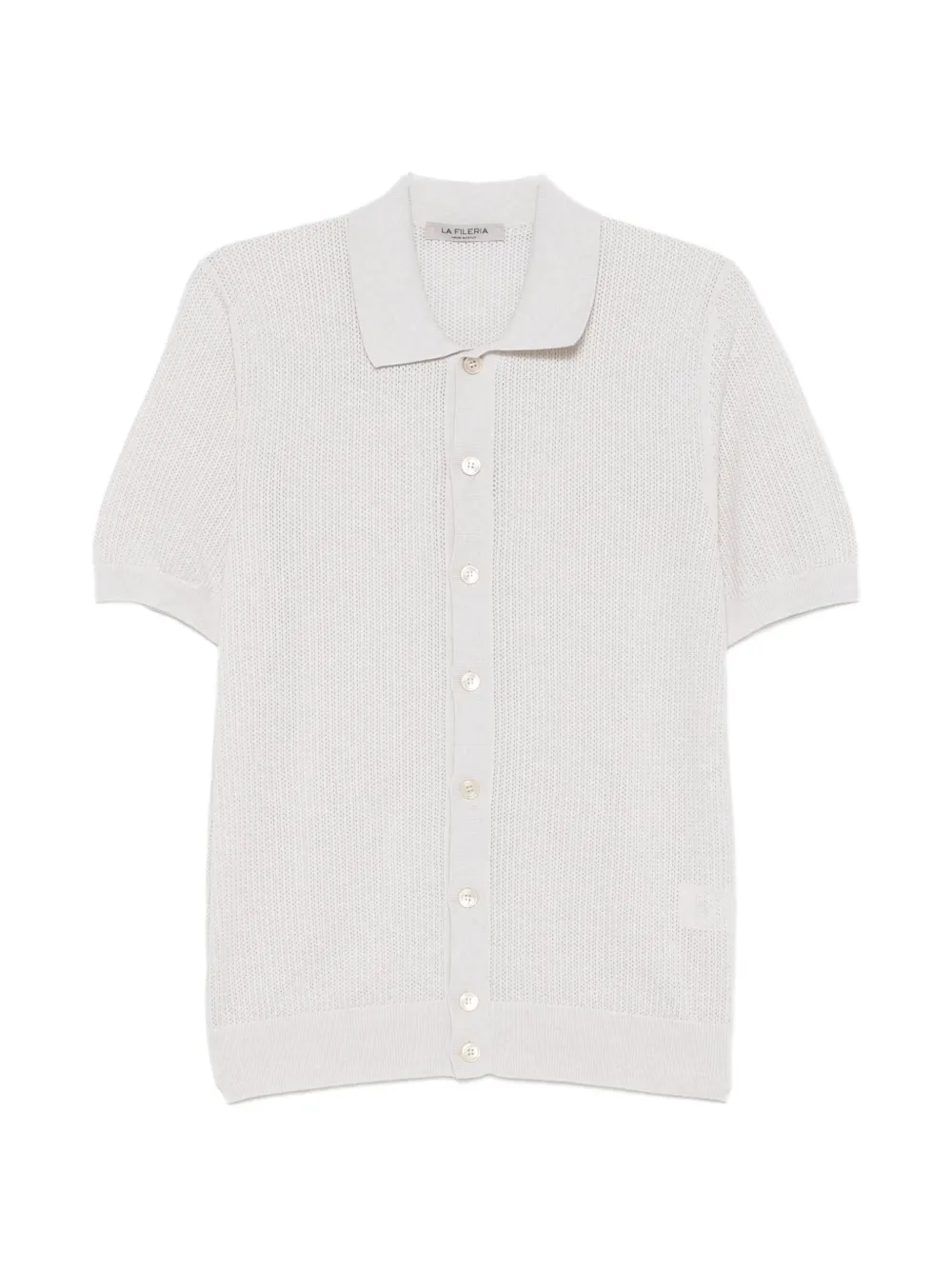 Fileria open-knit short-sleeve shirt - Nude