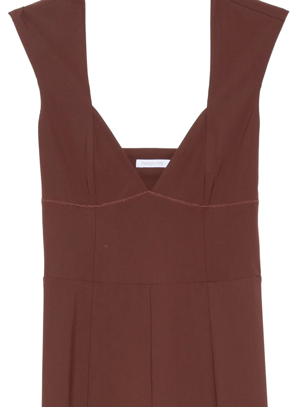 Patrizia Pepe Jumpsuit met V-hals Bruin
