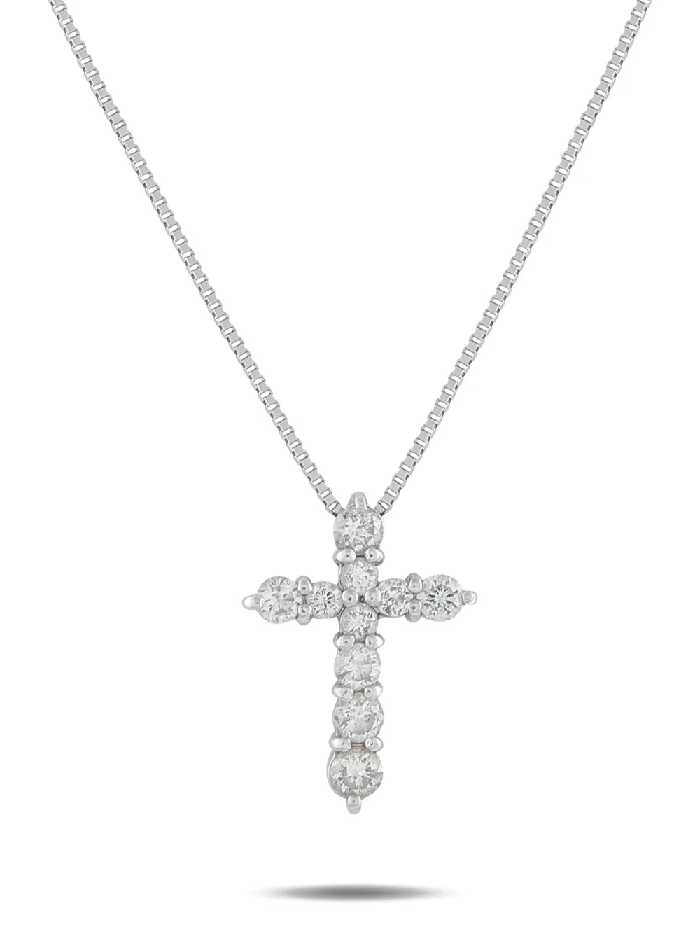 LB Exclusive diamond cross-pendant necklace - Argento