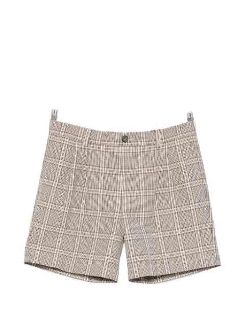 AMARANTO  check-pattern pleated shorts