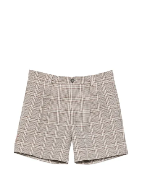 AMARANTO  check-pattern pleated shorts