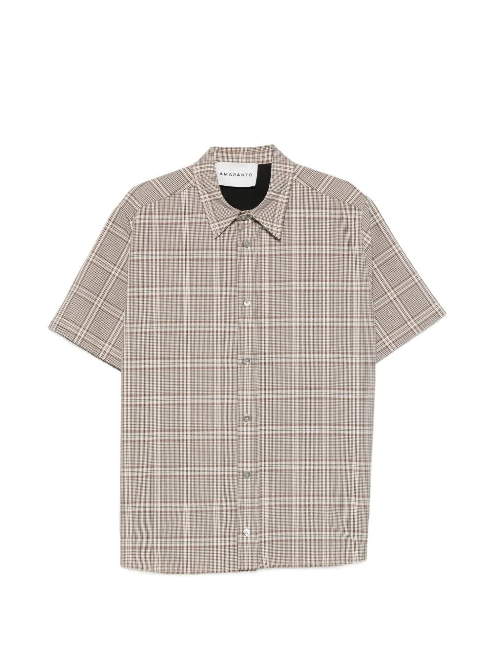 AMARANTO checked short-sleeve shirt - Toni neutri