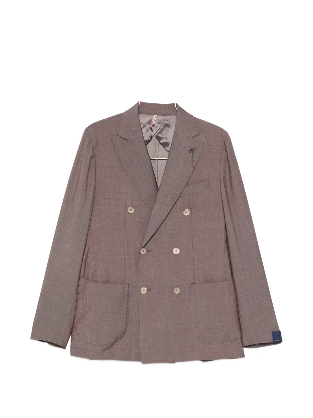 Santaniello double-breasted peak-lapel suit - Rosso