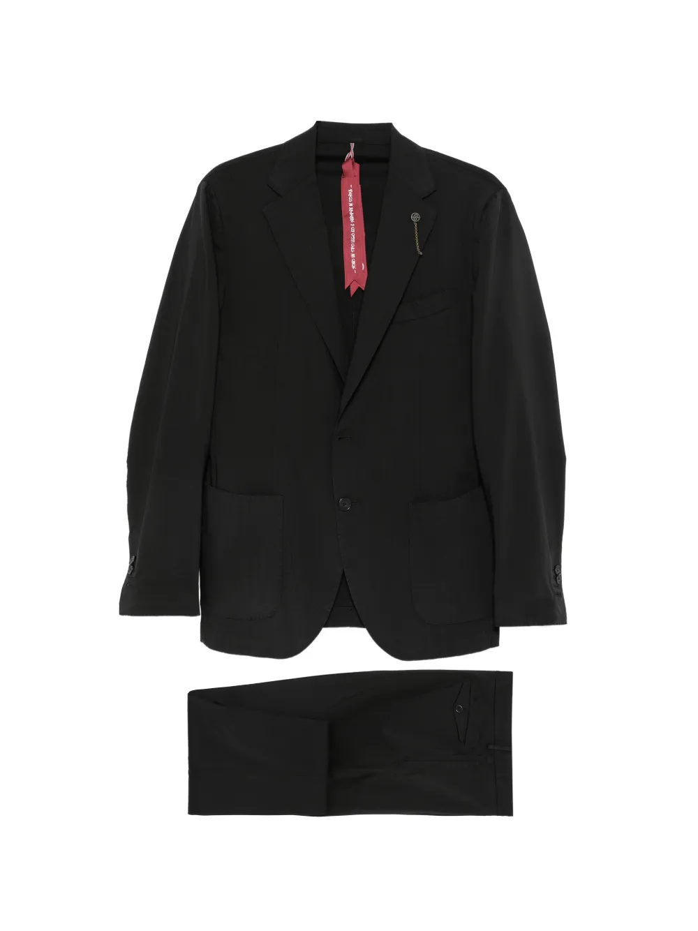Santaniello logo-plaque single-breasted suit - Nero